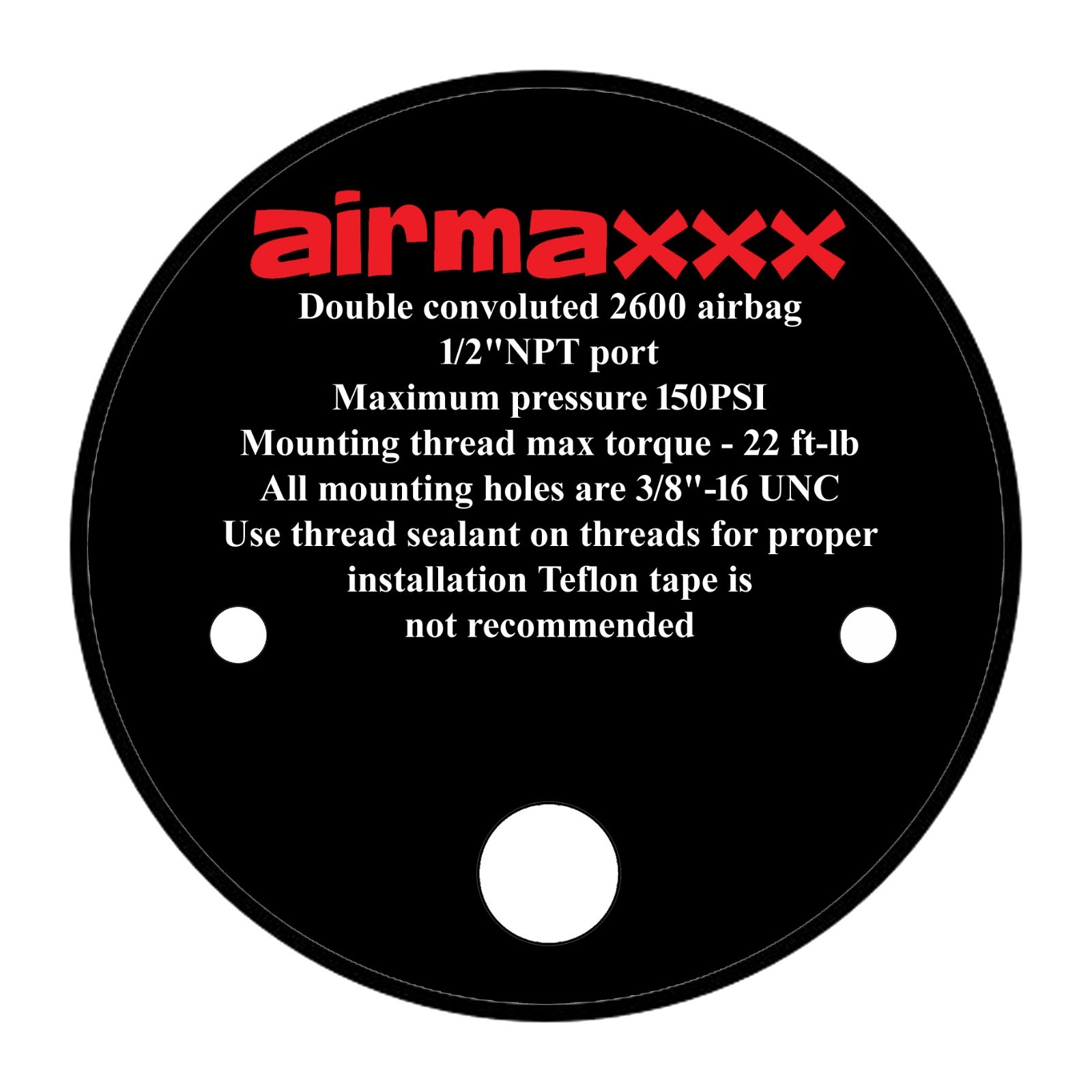 2 Standard 2600 Bags 1/2"npt Port Air Ride Lift Drop Springs Bag Suspension fbss