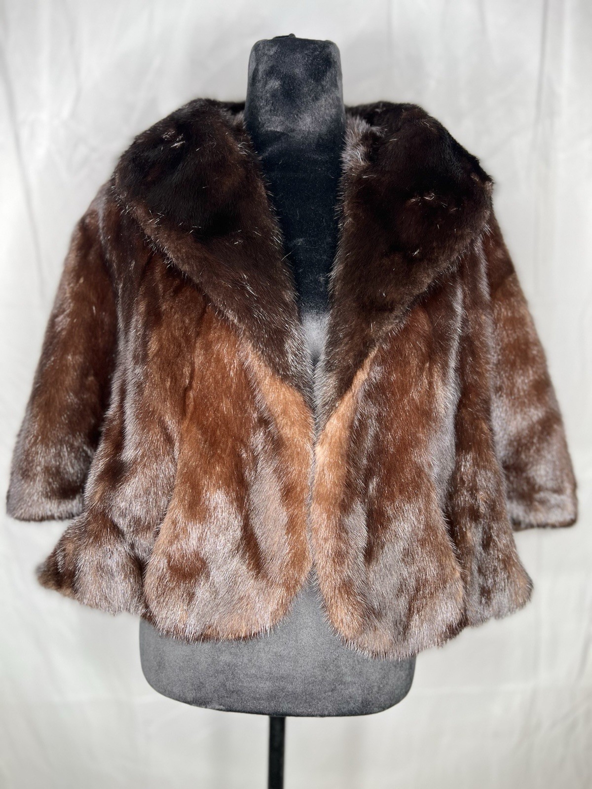 Genuine Brown Mink Stole | Vintage Luxury Fur Wrap | Elegant Evening Accessory”