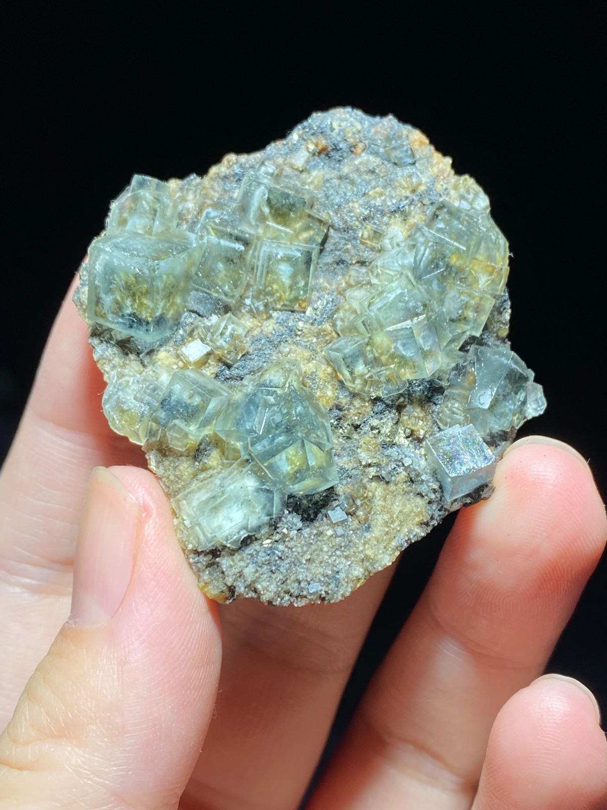 Rare Natural White Window Light Green Cubic Fluorite & Pyrite Specimen, China