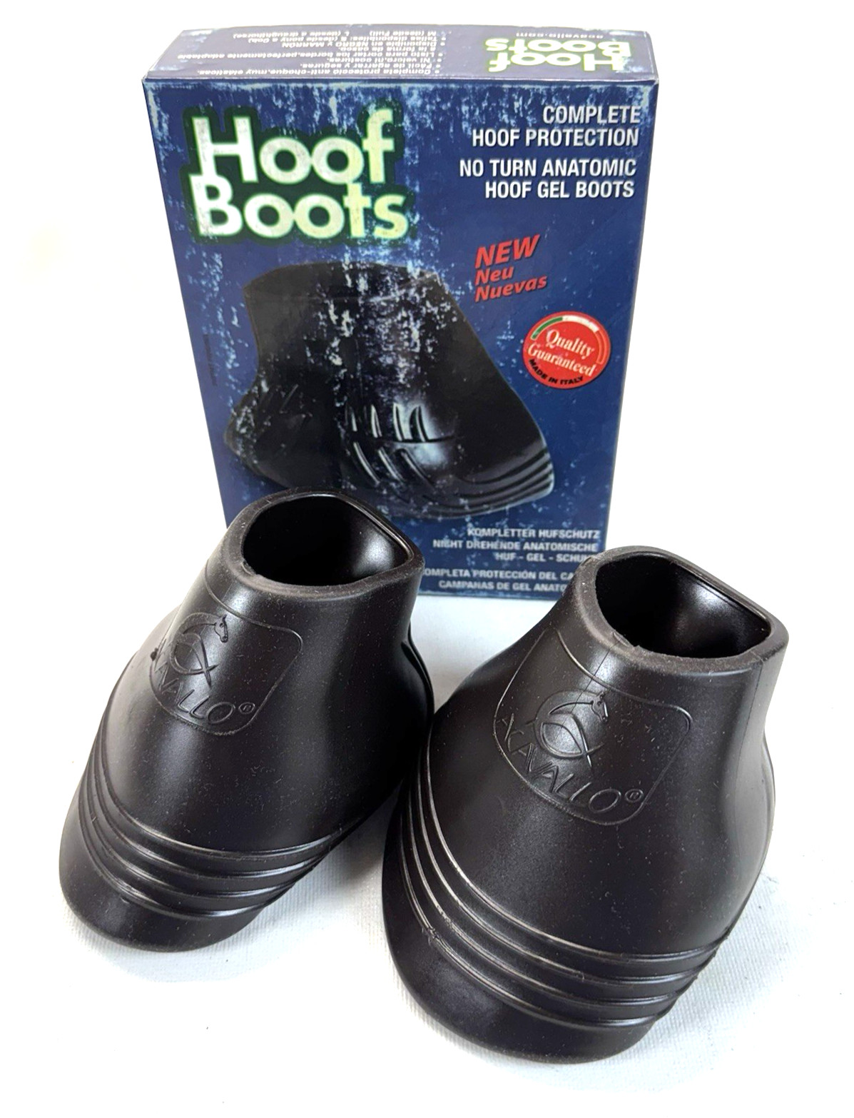 (2pcs) Acavallo Anatomic No-Turn Gel Hoof Boots Cob GP701-CBRN, Brown