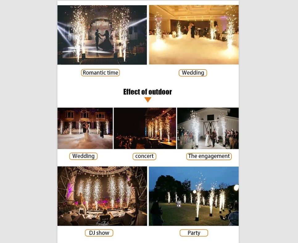 Saviour Cold Spark Machine Powder 200g Bag 1-5M Range Stage Effect