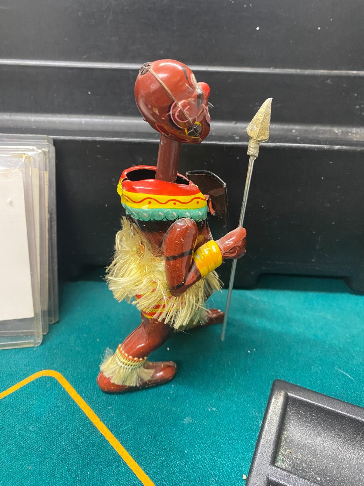 Vintage Pango Pango African Dancer Tin Mechanical Wind up Toy In Original Box