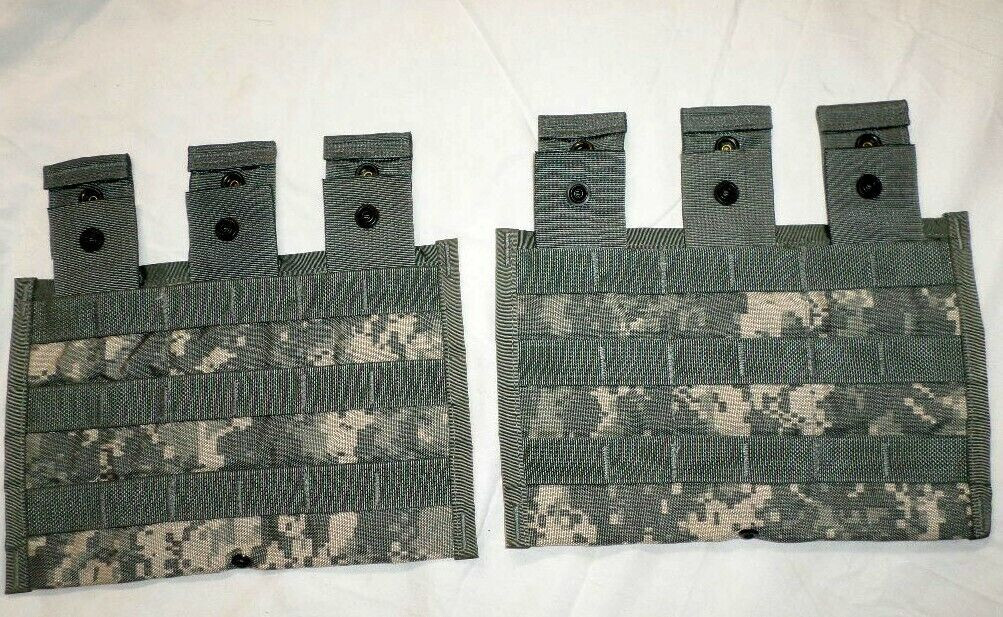 2 Pack USGI Military ACU Triple Mag Pouch Magazine 30 Round ARMY MOLLE EXCELLENT