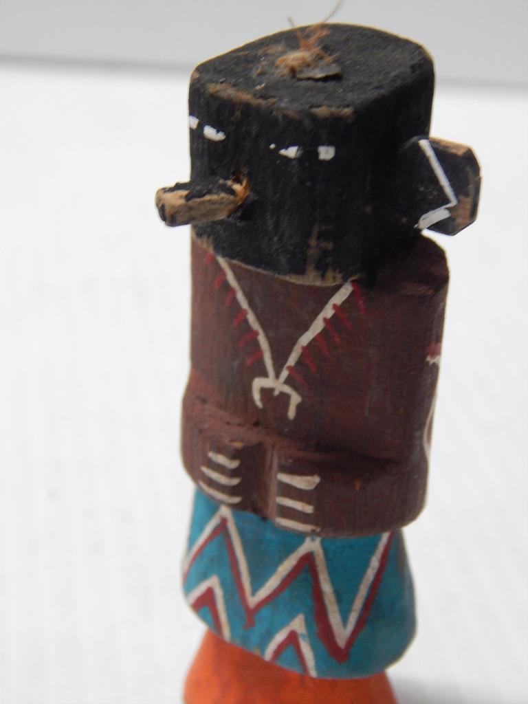 OLD 3 1/8" VINTAGE HOPI PUEBLO INDIAN ROUTE 66 YEI DSGN / KACHINA