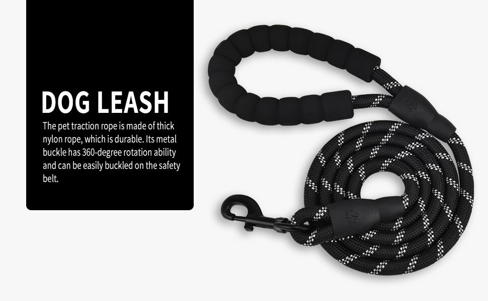 Dog Leash Nylon with Comfortable Padded Handle for All Dog Sizes 5FT-1/2''