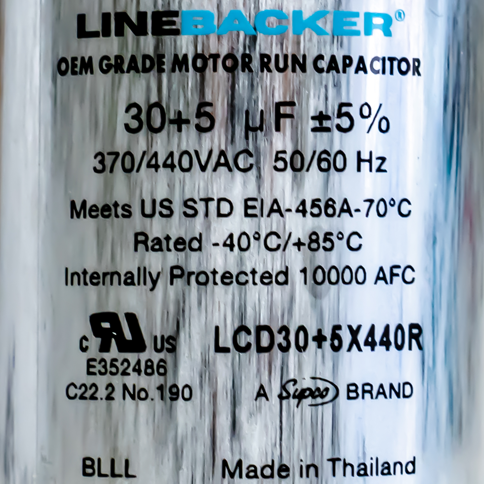 Supco Capacitor Round Dual Run 30 + 5 uf mfd 370/440 Volts for HVAC Motors