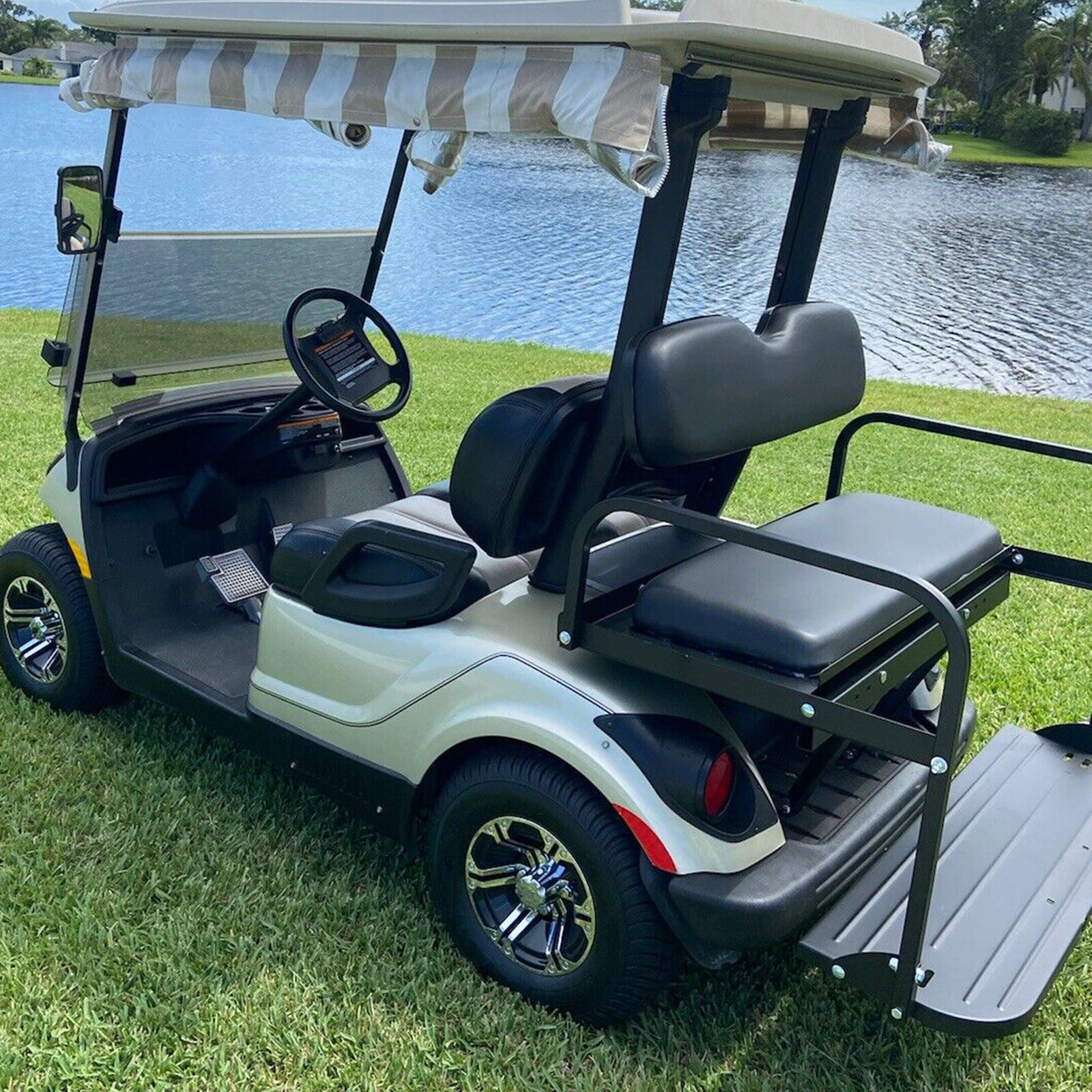 For 07-16 Yamaha Drive G29 Golf Cart Flip Folding Rear Back Seat Kit