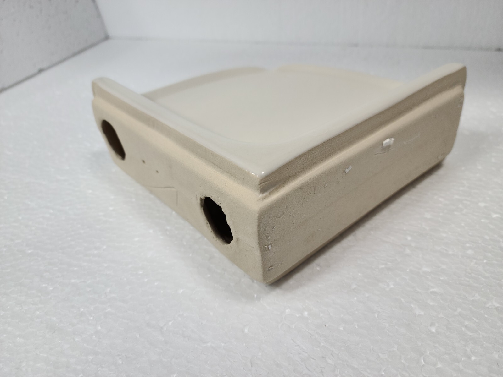 Beige Almond Bone Ceramic Shower Corner Tray Soap Dish Shampoo Holder Color 0135