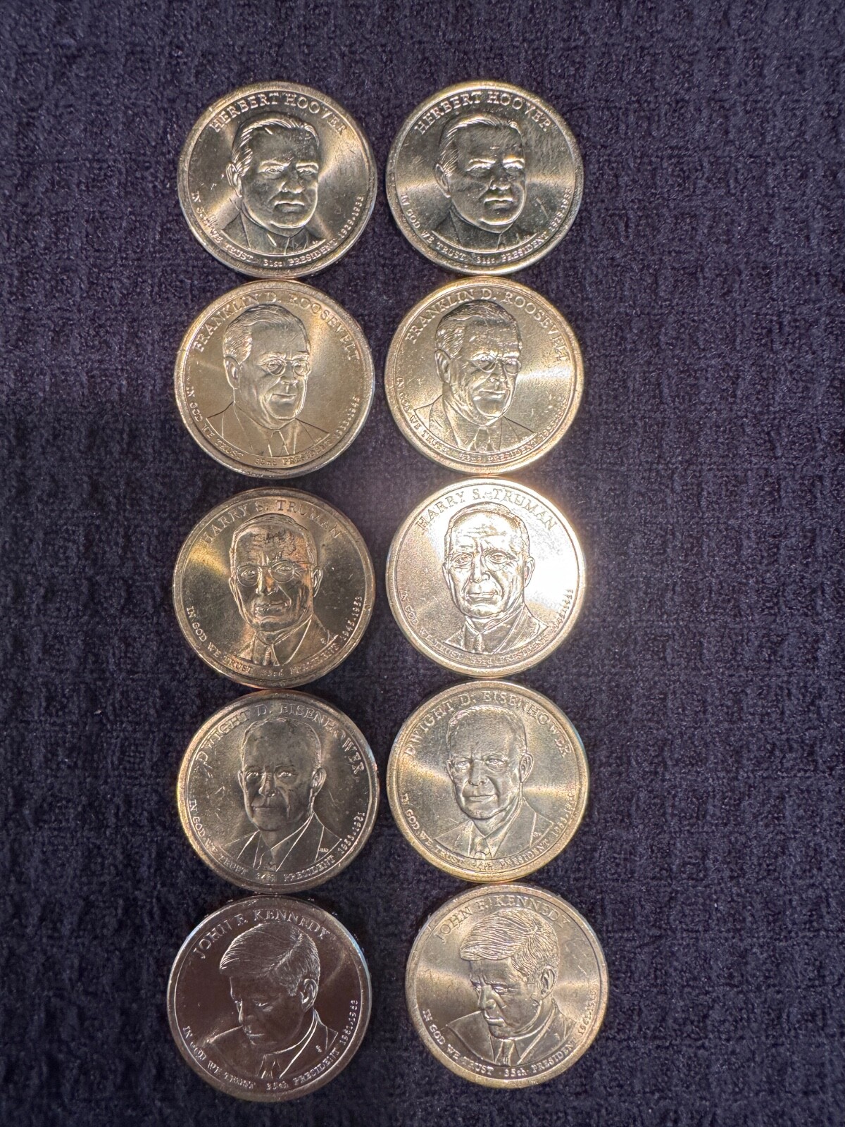 COMPLETE BU Presidential Dollar Set P&D - 80 BU Coins from US Mint Rolls