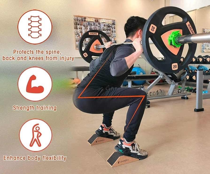 UNMERA Squat Wedge Block 2 Piece Non-Slip Professional Heel Elevation Ramp NEW