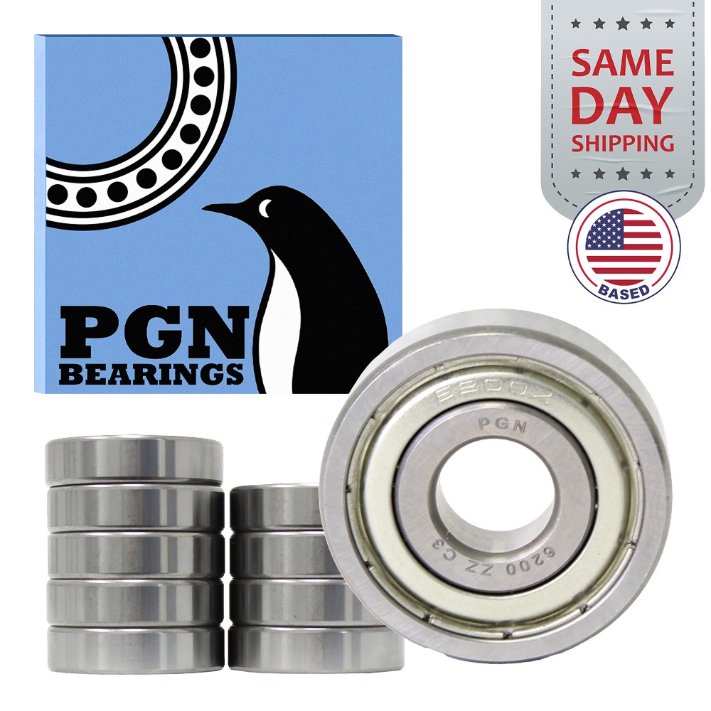 (10) 6200-ZZ Premium Metal Shield Ball Bearing C3 EMQ, 10x30x9, 6200 ZZ 6200z