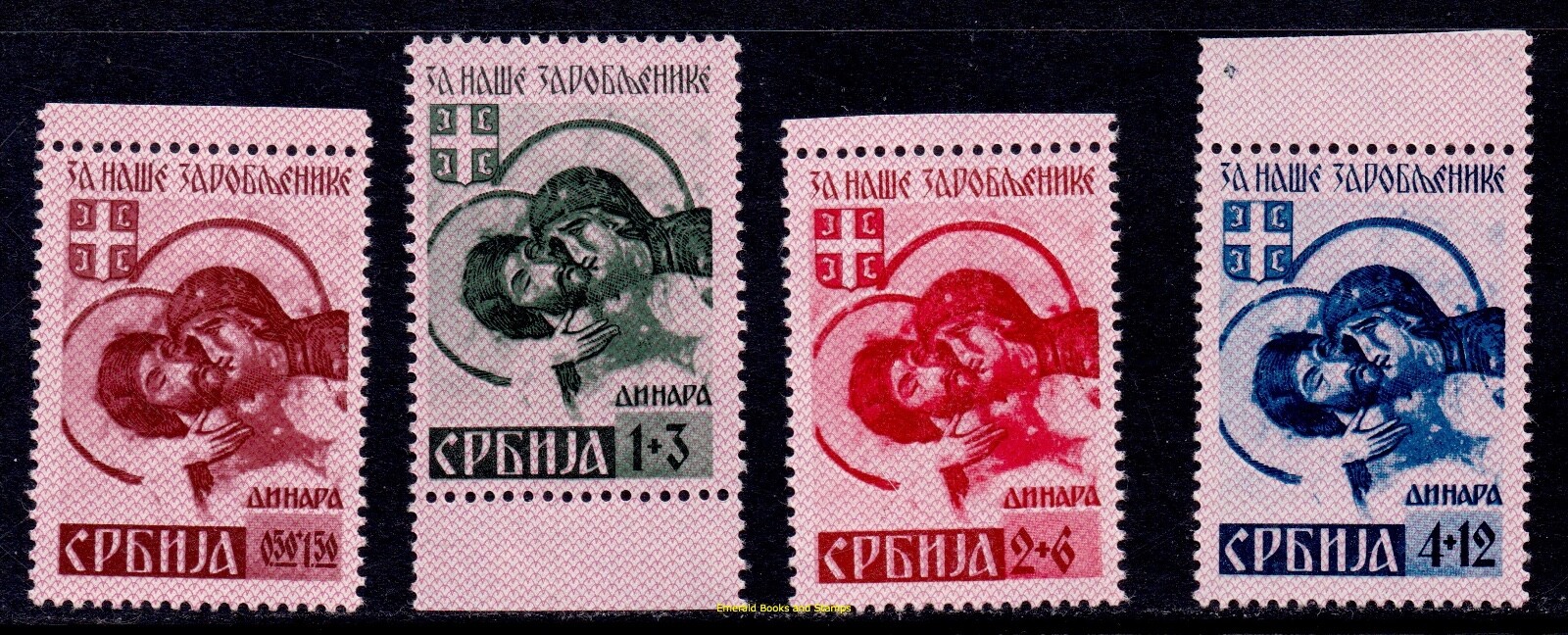 EBS German-Occupied SERBIA 1941 - POW Fund - Michel 54-57 A I - MNH** cv $479 m1