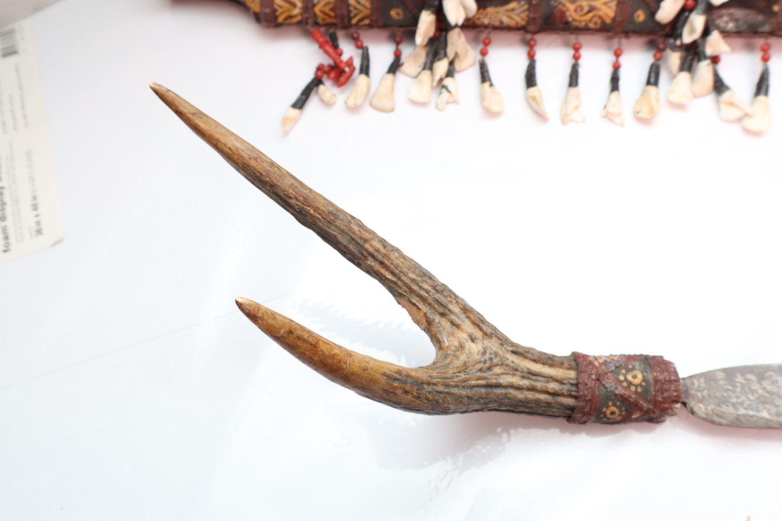 Borneo Indonesian Dayak Mandau sword saber with dagger, used