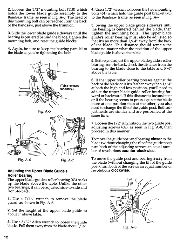 SHOPSMITH 11" Bandsaw Attachment Owner's, Instructions Manual for Mark V 1417