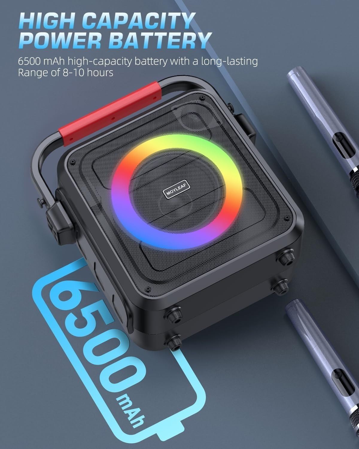 MOYLEAF Karaoke Machine Bluetooth Karaoke Speaker for Adults & Kids K253 - Black