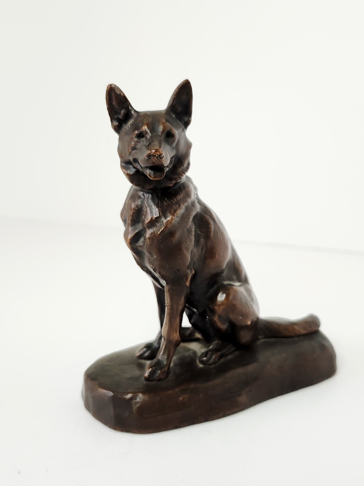 Antique Jennings Brothers Bronze Metal German Shepard Figurine JB 2417