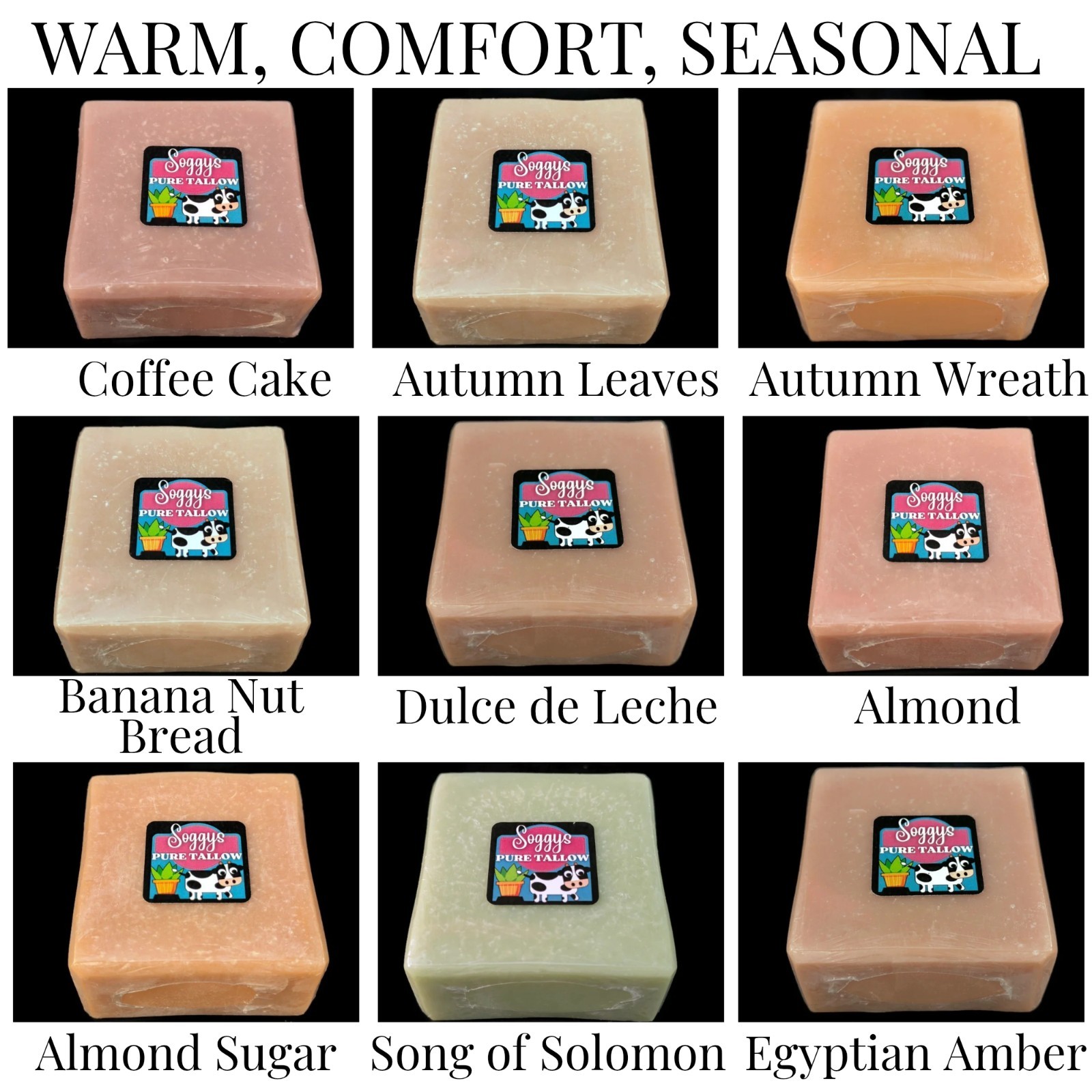 6 Handmade Tallow Soap Bars | Cold Process | Natural | Sensitive Skn | 6oz Each