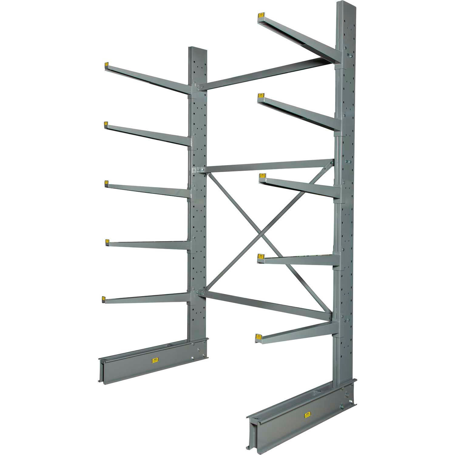 Global Industrial Single Sided Heavy Duty Cantilever Rack Starter 2" Lip