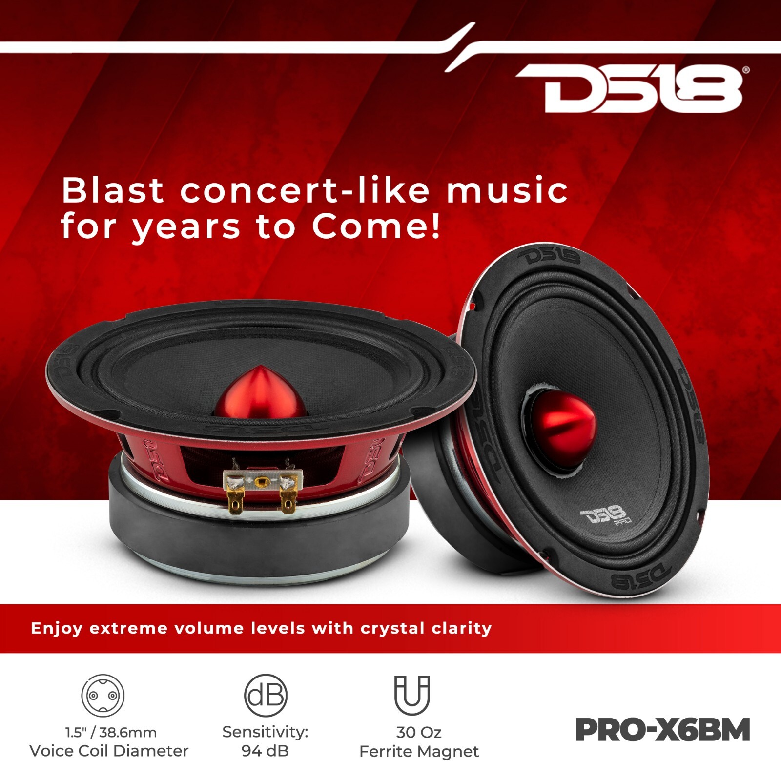 DS18 Car Speakers Bundle 2x 6.5" and 2x 6x9" Mid-Range Loudspeakers - 4 Speakers