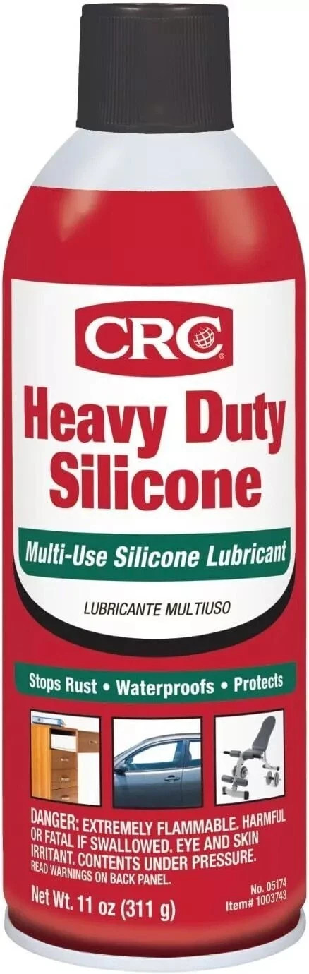 2 CRC Heavy Duty Silicone Lubricant Spray Cans 05174 Clear Colorless Liquid 11Oz