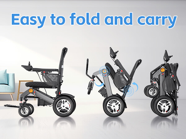 Electric Wheelchair Intelligent Foldable Motorized Powerchair All Terrain New