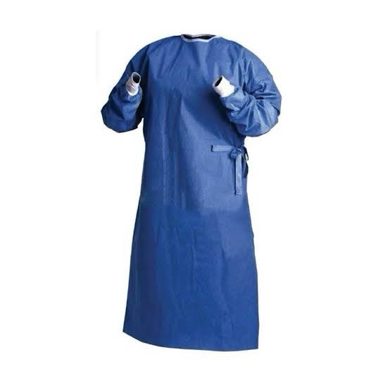PPE Isolation Gown KnitCuff Disposable Medical Dental,25gsm Blue (100 PCS) Case