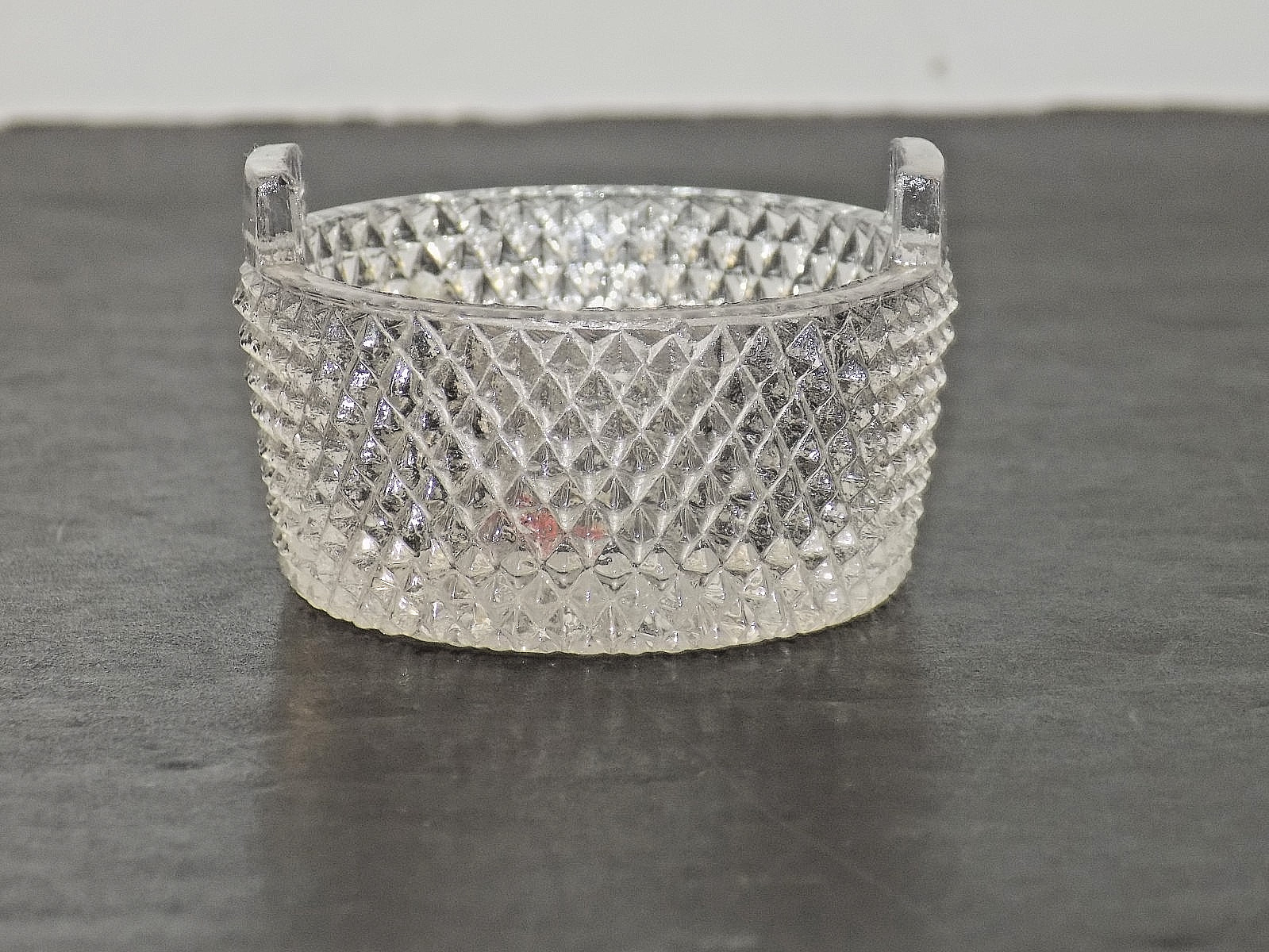 FOSTORIA GLASS DIAMOND PATTERN #515 TUB OPEN SALT CELLAR c1900