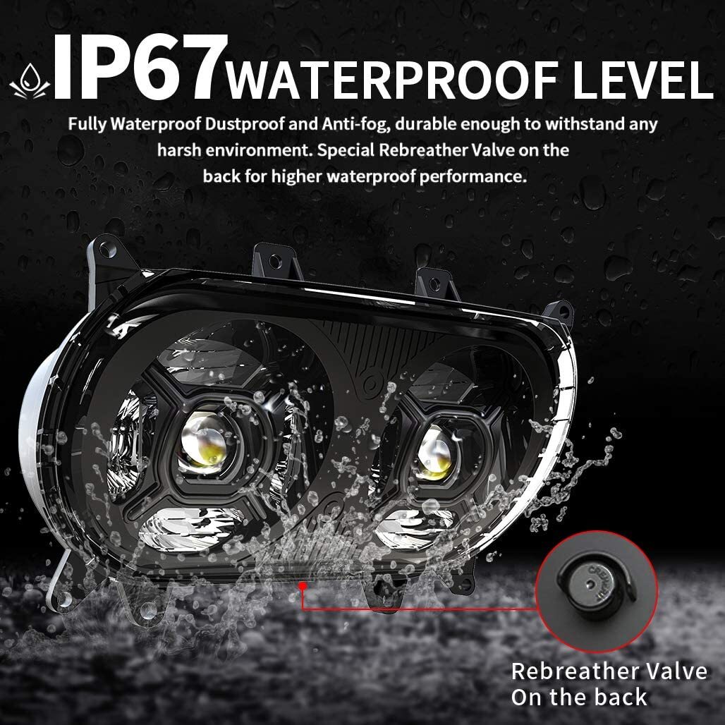 LED Headlight Headlamp Projector Hi/Lo Beam for Road Glide 2015-2023 Models