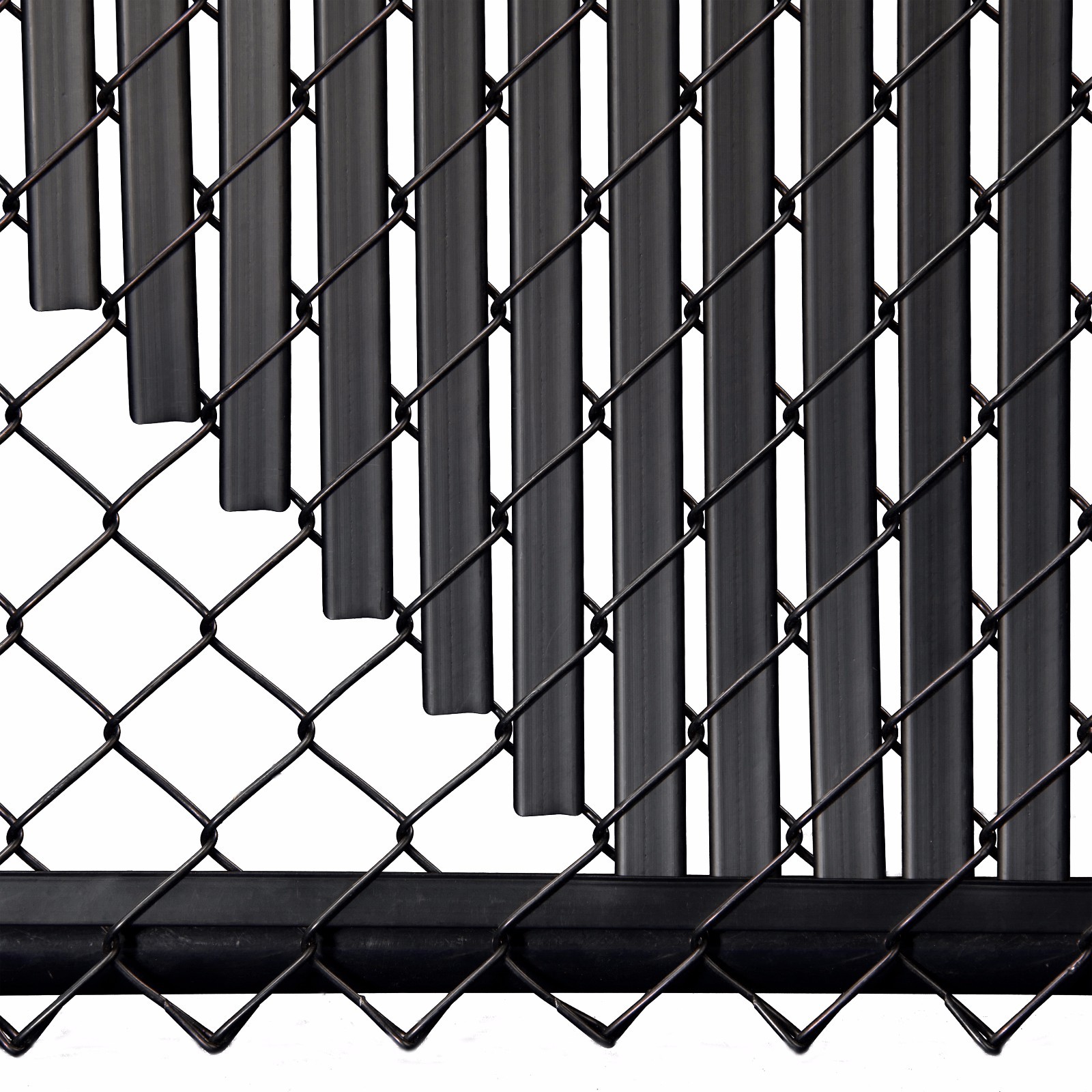 Chain Link Black Double Wall Tube™ Privacy Slat For 6ft High Fence Bottom Lock