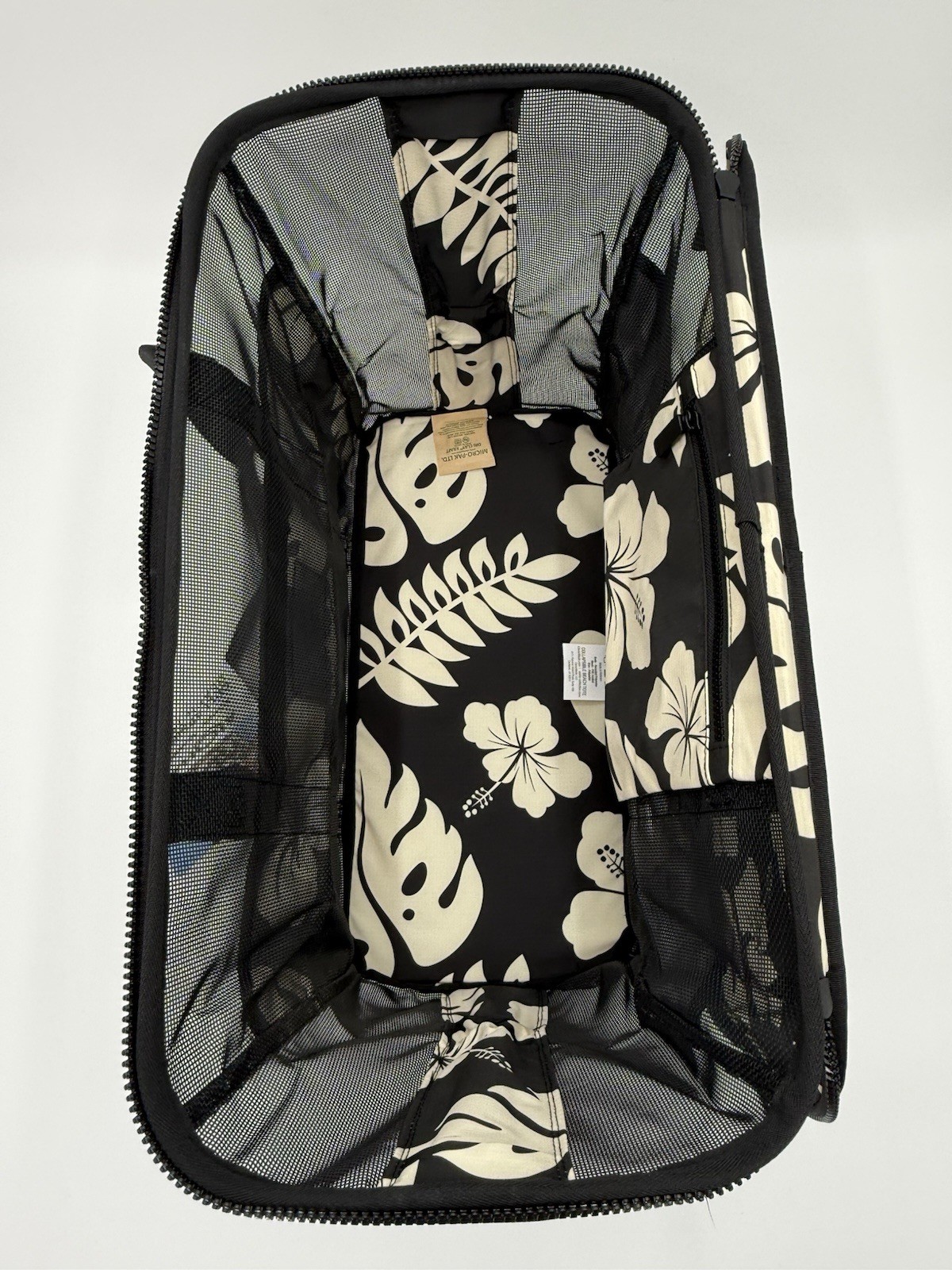 Aloha Collection CleverMade Collapsible Beach Tote Bag - Floral Black