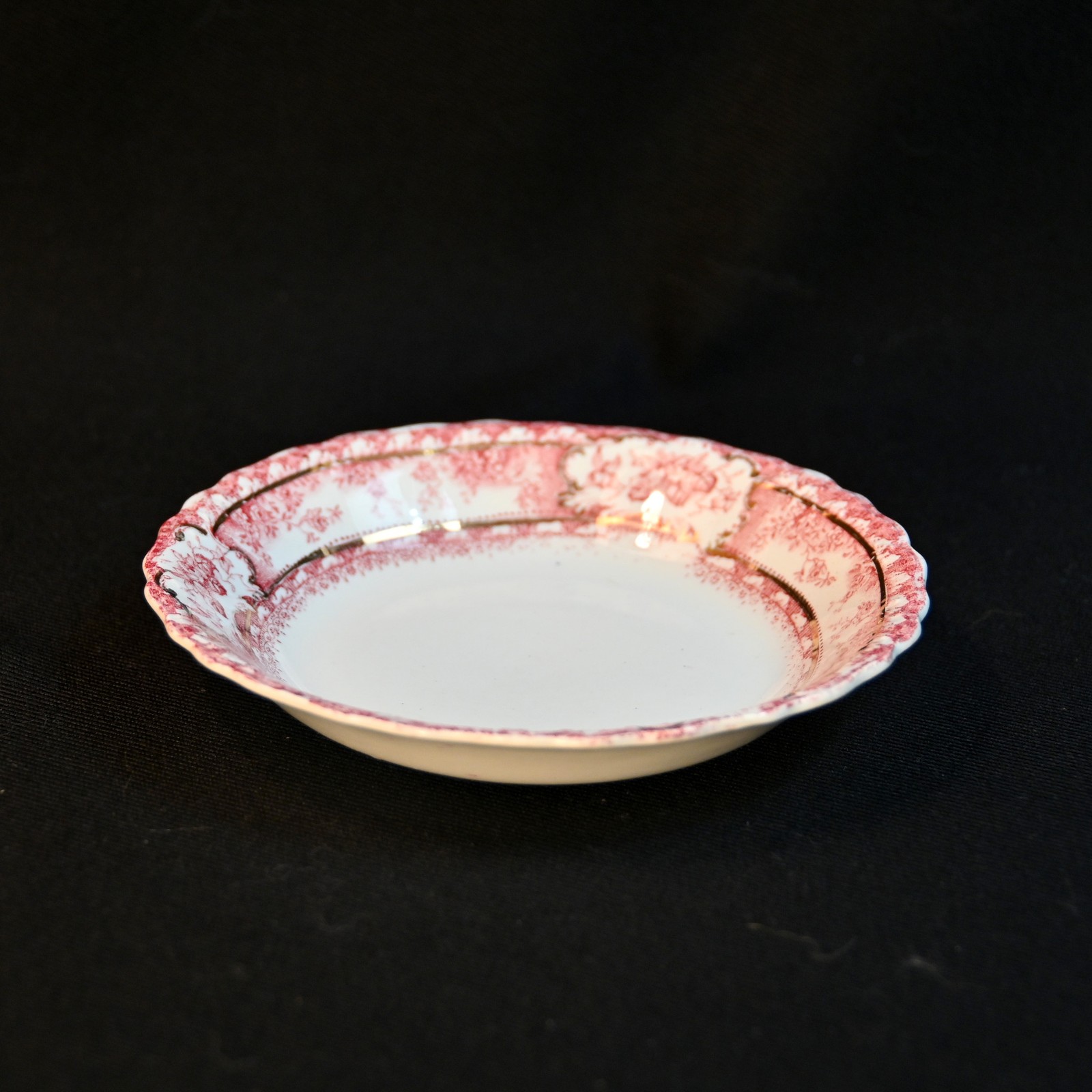 Wedgwood 6 Fruit Dessert Bowls Coupe Phoebe Pink wGold Accents England 1900-1906