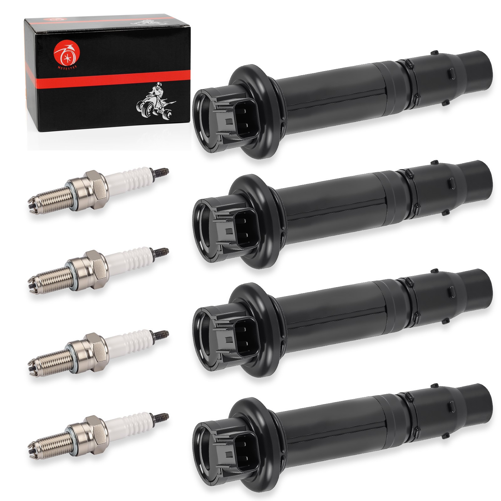 Ignition Coils Stick w/ Spark Plug For Yamaha YZF R6 2003-2005 YZF R6S 2006-2009