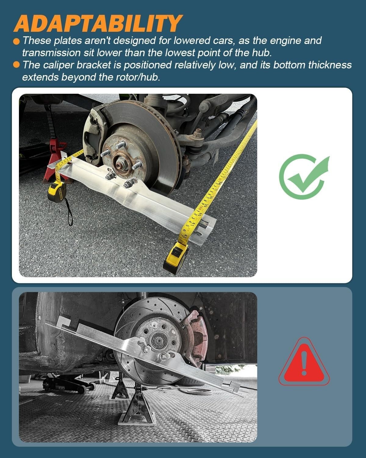 Toe Alignment Tool Plates With 2 Tape Measures, Car Wheel Alignment Gauge Set