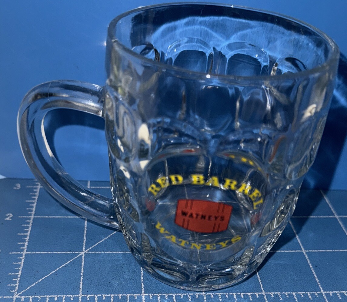 Vintage Collectible Watneys Red Barrel Beer Mug Glass 8oz London England