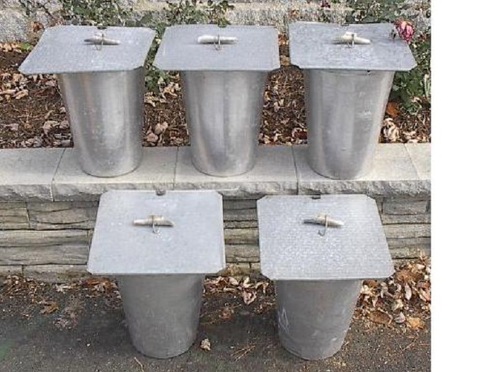 Set of 5 MAPLE SYRUP Aluminium Sap BUCKETS + Lids Covers + Taps Spouts Spiles