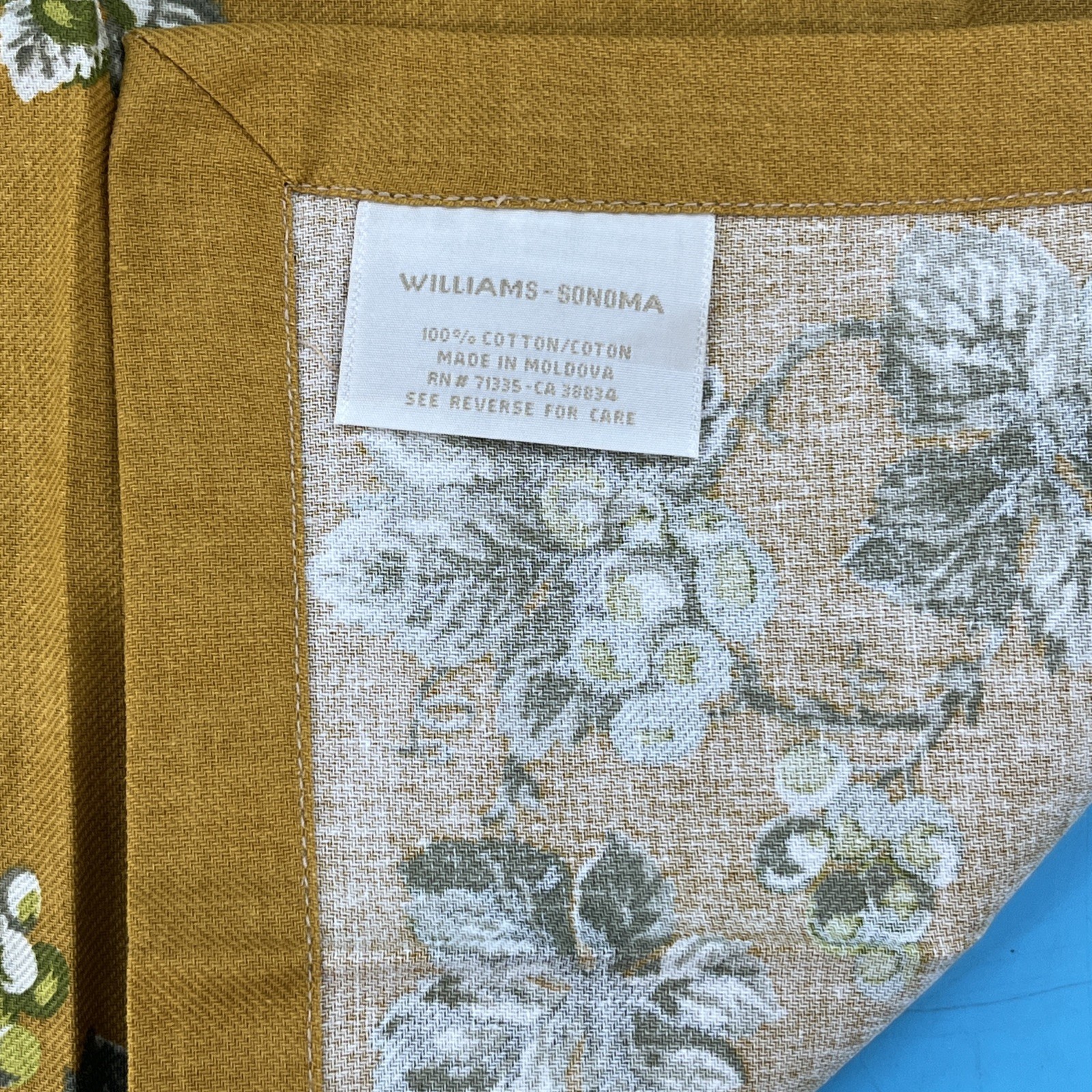 Williams Sonoma Cotton Napkins Set/12 Golden Yellow Green Grapes GREAT Condition