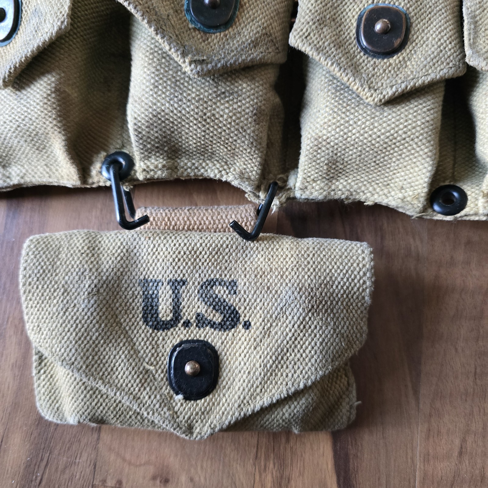 USMC Cartridge Belt Suspenders Canteen First Aid Wharton Mfg For Reenactment