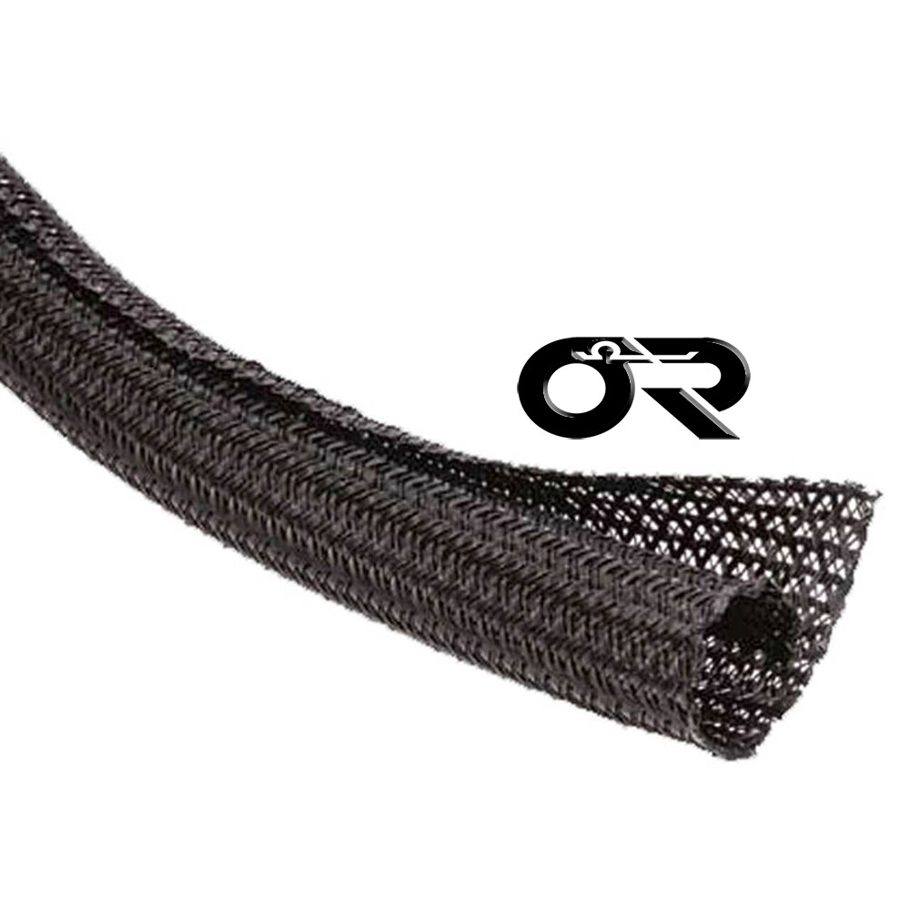 OHM Split Braided Cable Wrap Loom 1/8,1/4,3/8,1/2,3/4,1'' 5ft,10ft,25ft - 100ft