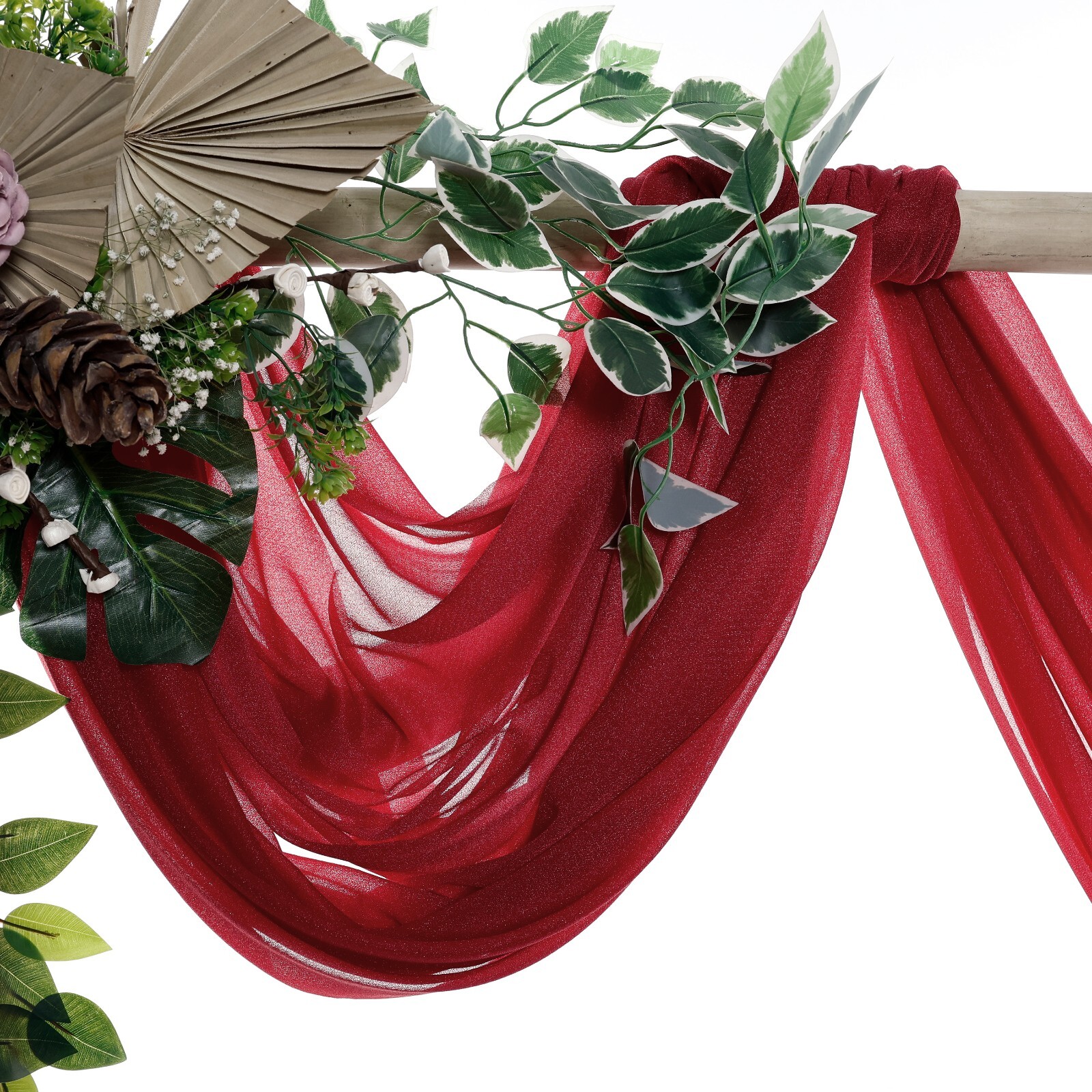 20ft/30ft Chiffon Wedding Arch Draping Fabric Curtain Panel Event Photo Backdrop