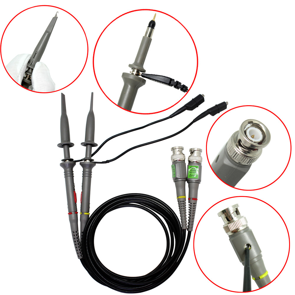 2 of x1 x10 switchable 100MHZ Oscilloscope probes 4 HP Tektronix RIGOL OWON 600V