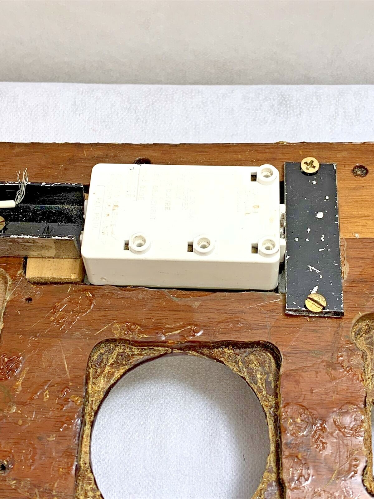 Rare Vintage World War II Military Aircraft Instrument Control Panel (Walnut Woo