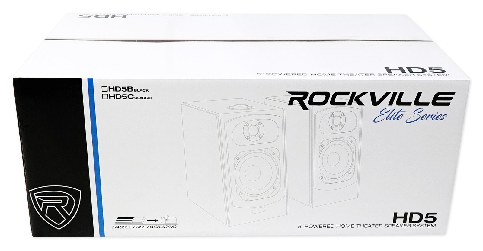 (2) Rockville HD5B 5" Powered Studio Monitor Bluetooth Bookshelf Speakers-Black