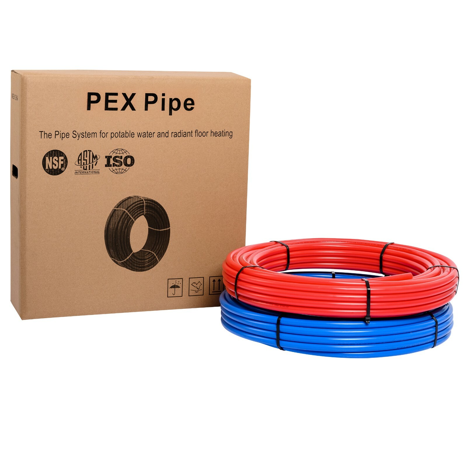 EFIELD Pex Pipe/Tubing 1/2" 2 RollsX100ft (200ft) Red &Blue For Potable Water