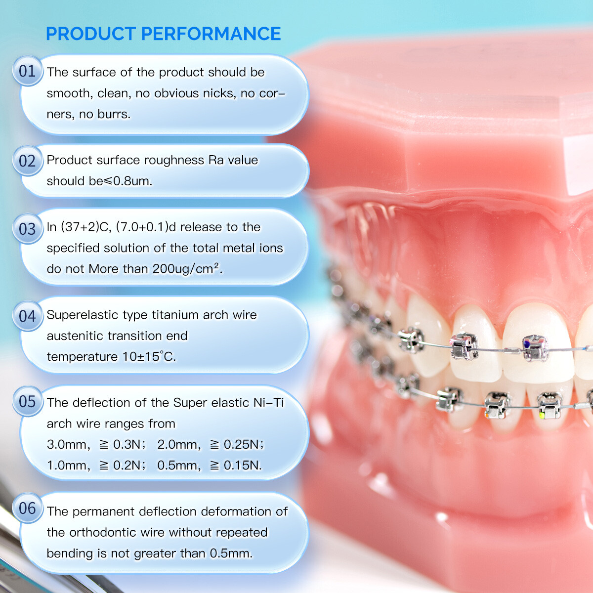 AZDENT Dental Orthodontic Brackets Braces /Supper Elastic Niti Arch Wires