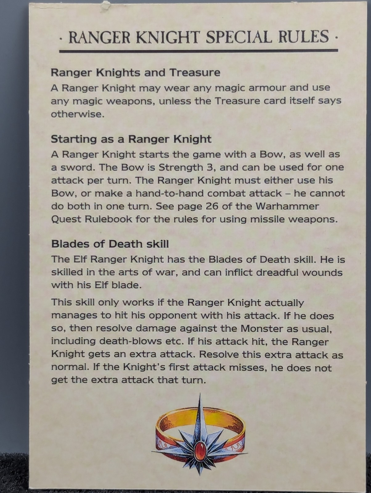 READ Warhammer Quest Warrior Pack - Elf Ranger - OOP Complete CIB