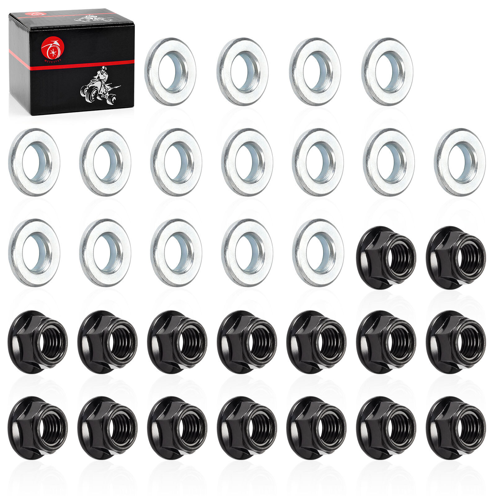 Wheel Lug Nut w/ Washer Kit For Yamaha Banshee Warrior 350 YFZ350 YFM350X 95-06