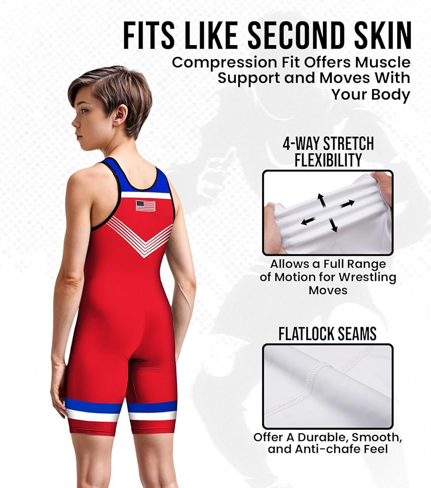 Exxact Sports Sublimated Wrestling Singlet Single Ply - Youth Wrestling Singlet
