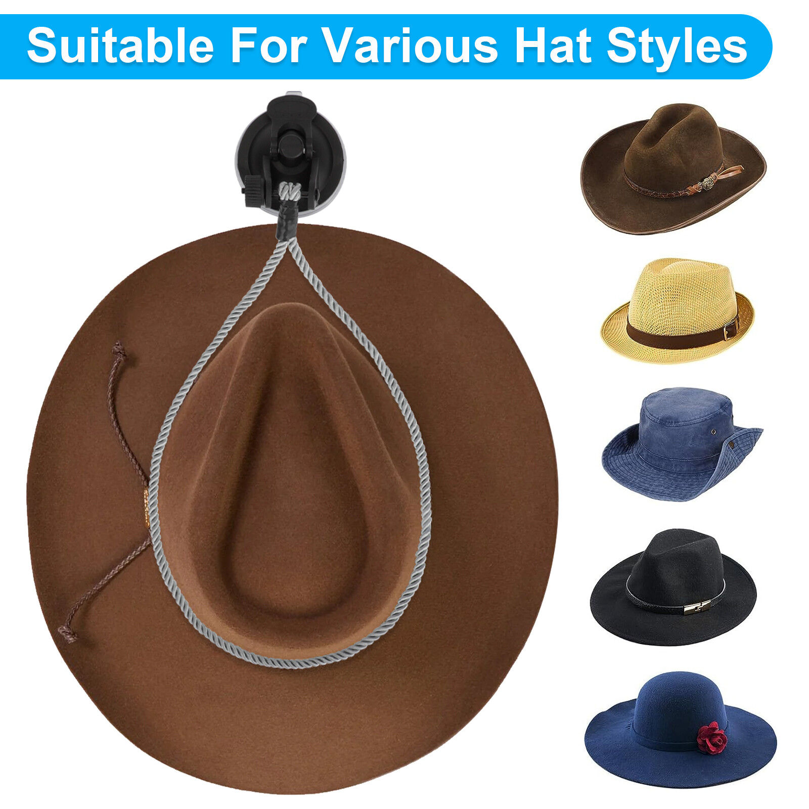 Hat Mounts Cowboy Cap Holder Space Saver Hanger Rack for Home Door Truck SUV Car