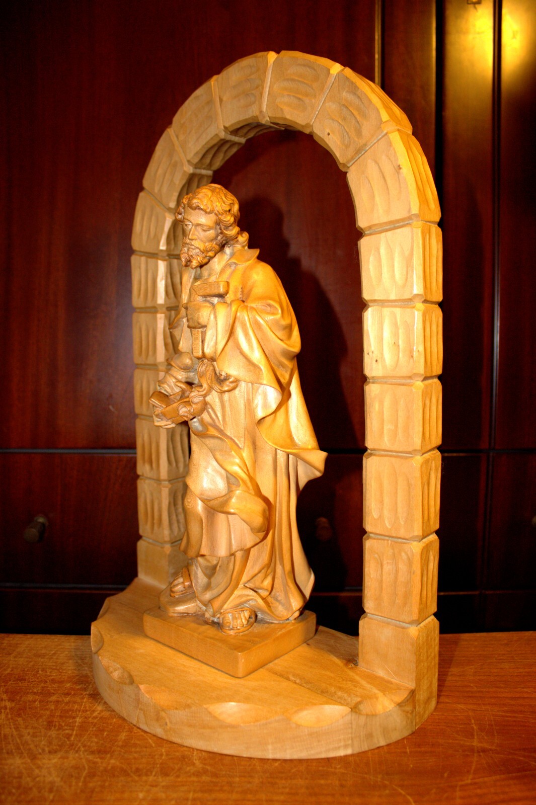 11.6"/16" HAND CARVED WOOD PATRON SAINT JOSEPH CARPENTER FIGURE STATUE SCULPTURE
