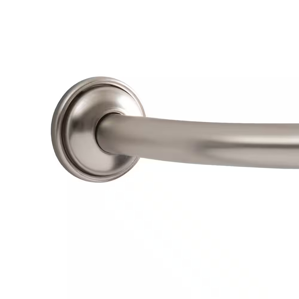 Curved Wall Mounted Rod in Satin Nickel